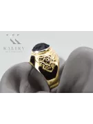 Szafir 14k żółte złoto Pierścionek Vintage Biżuteria vrc078y